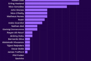 头球不再是短板！哈兰德本赛季英超成功争顶22次，并列队内最多